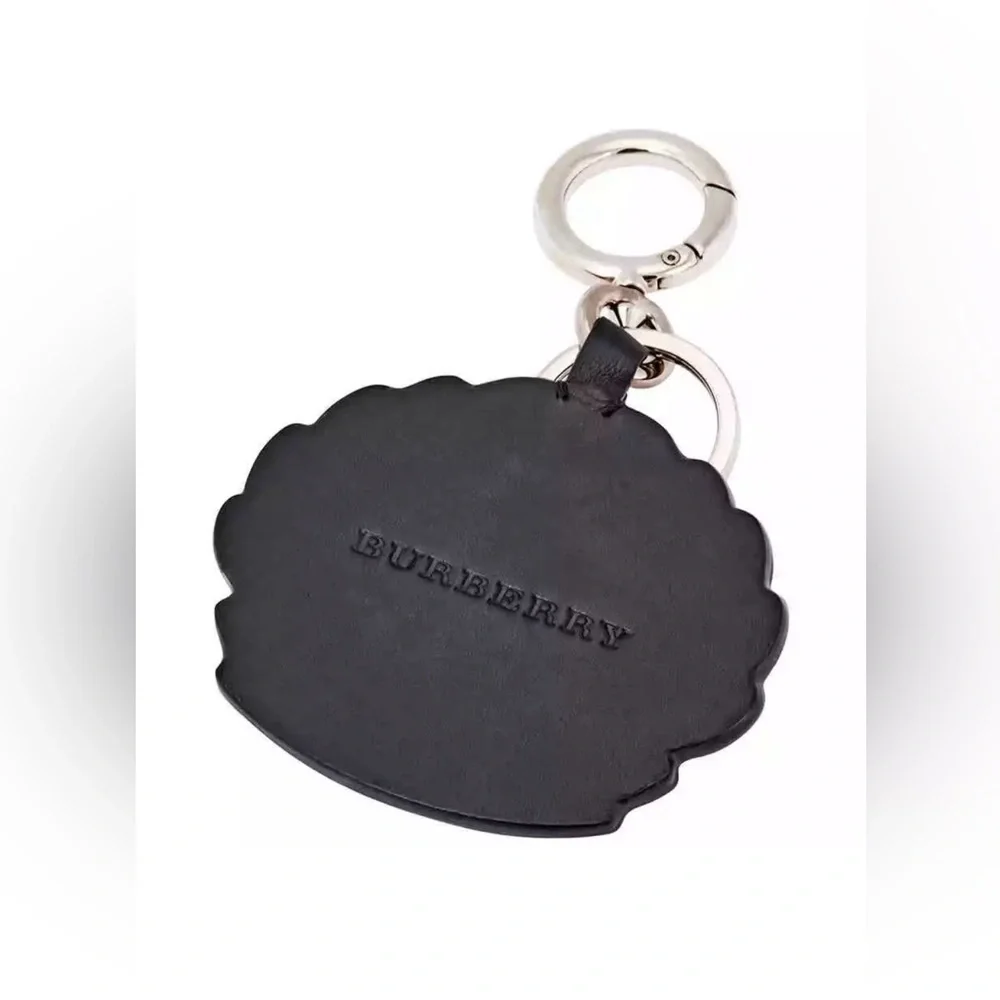 ❤️‍🔥 New Burberry Embroidered Archive Logo Leather Key / Bag Charm - Picture 3 of 3